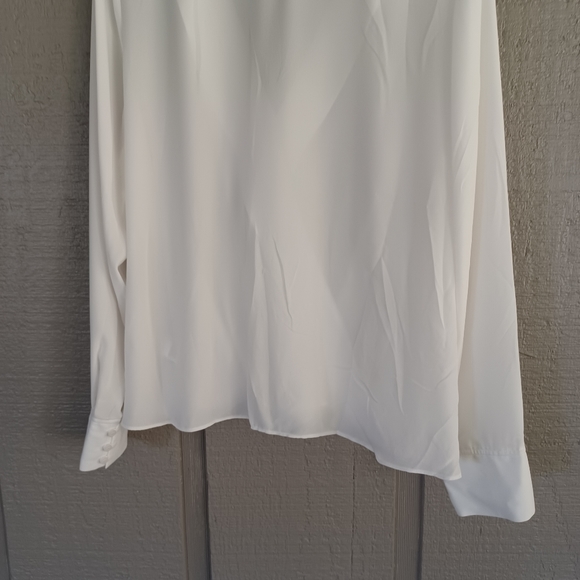 Halogen Cross Front Blouse Long Sleeve Color Ivory Cloud Size XXL - Picture 6 of 14